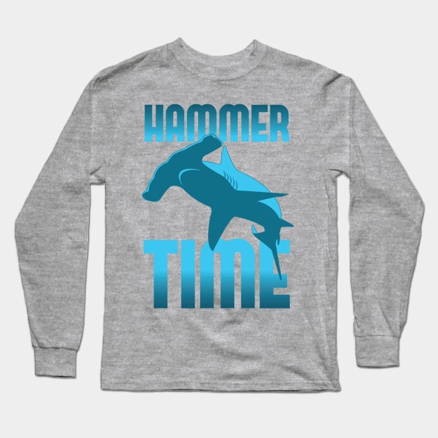 Hammer Time - Hammerhead Shark Long Sleeve T-Shirt by Vector Deluxe